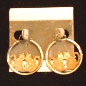 Sterling silver Cat Hoop Earrings